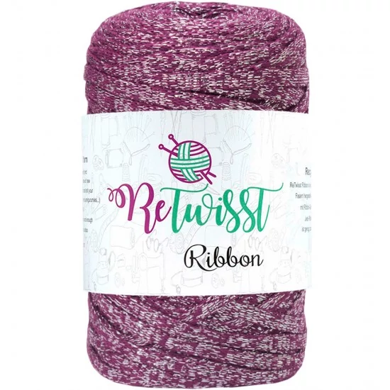 Retwisst CSILLOGÓ szalagfonal Ribbon - Mályva-ezüst