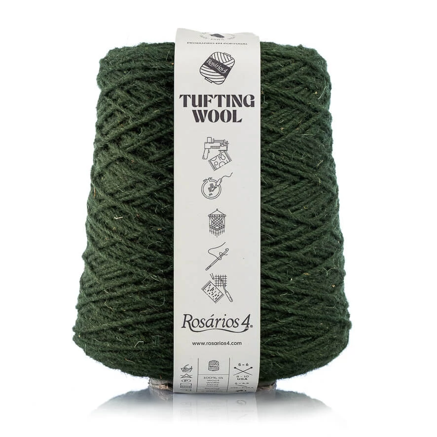 Rosários4 Tufting fonal 100% gyapjú - SÖTÉTZÖLD