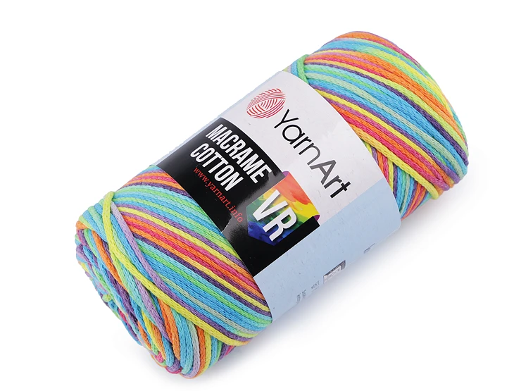 Yarnart Macrame Cotton színátmenetes zsinórfonal 3 mm - 919 - Lollipop